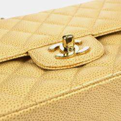 Chanel Beige Calfskin Medium Classic Double Flap Bag