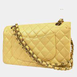 Chanel Beige Calfskin Medium Classic Double Flap Bag