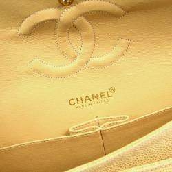 Chanel Beige Calfskin Medium Classic Double Flap Bag