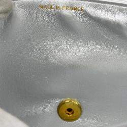 Pre Owned Chanel Silver Lambskin Quilted CC Top Handle Handbag