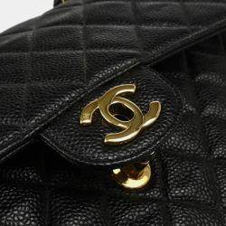 Pre Owned Chanel Black Calfskin Small Classic Double Flap Shoulder Bag