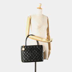 Pre Owned Chanel Black Caviar Medallion Tote