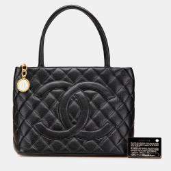 Pre Owned Chanel Black Caviar Medallion Tote