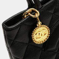 Pre Owned Chanel Black Caviar Medallion Tote