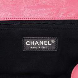 Pre Owned Chanel Pink Small Quilted Shiny Goatskin Double Carry Waist Chain Flap