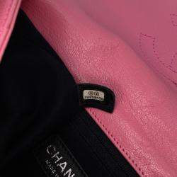 Pre Owned Chanel Pink Small Quilted Shiny Goatskin Double Carry Waist Chain Flap
