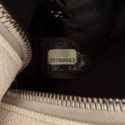 Chanel Beige CC Bicolor Quilted Caviar and Grosgrain Top Handle Flap