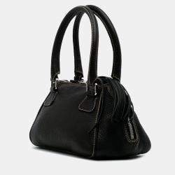 Chanel Black Medium Pebbled Calfskin LAX Tassel Handbag