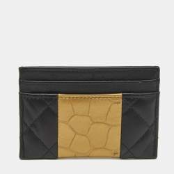 Chanel Black/Gold Crocodile Embossed and Leather Reissue 2.55 Card Holder 