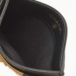 Chanel Black/Gold Crocodile Embossed and Leather Reissue 2.55 Card Holder 