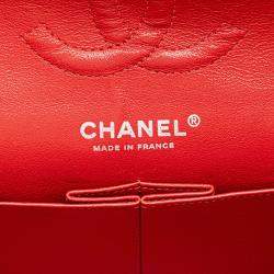 Pre Owned Chanel Red Medium Classic Caviar Double Flap