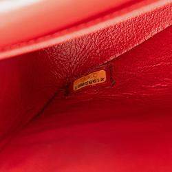 Pre Owned Chanel Red Medium Classic Caviar Double Flap