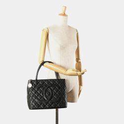 Chanel Black Caviar Medallion Tote