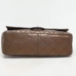 Chanel Metallic Brown Quilted Aged Leather Reissue 2.55 Classic 227 Flap Bag