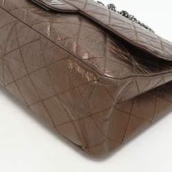 Chanel Metallic Brown Quilted Aged Leather Reissue 2.55 Classic 227 Flap Bag