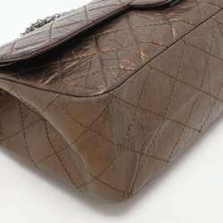 Chanel Metallic Brown Quilted Aged Leather Reissue 2.55 Classic 227 Flap Bag