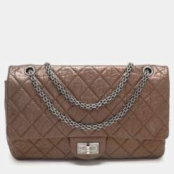 Chanel Metallic Brown Quilted Aged Leather Reissue 2.55 Classic 227 Flap Bag