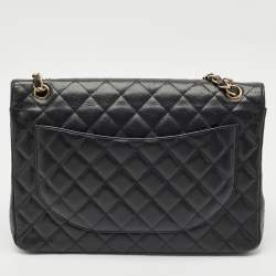 Chanel Black Quilted Caviar Leather Maxi Classic Double Flap Bag