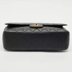 Chanel Black Quilted Caviar Leather Maxi Classic Double Flap Bag