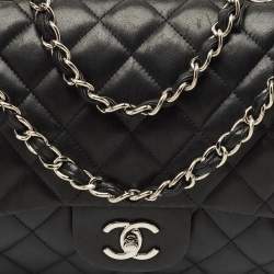 Chanel Black Quilted Leather Jumbo Classic Single Flap Bag