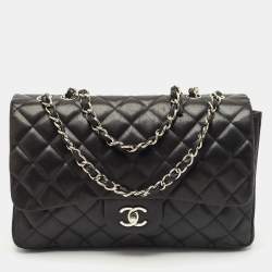 Chanel Black Quilted Leather Jumbo Classic Single Flap Bag