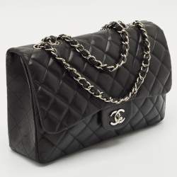 Chanel Black Quilted Leather Jumbo Classic Single Flap Bag