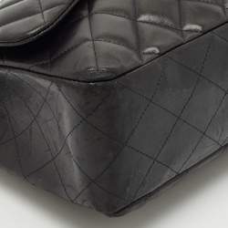 Chanel Black Quilted Leather Jumbo Classic Single Flap Bag