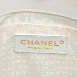 Chanel Navy Blue/White Canvas Coco Window Tote