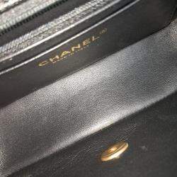 Chanel Black Leather Caviar Top Handle New Mini Crossbody Bag
