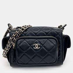 Chanel Black Leather camera case small
