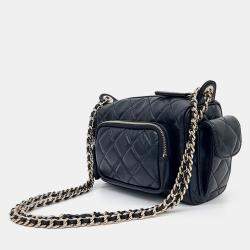 Chanel Black Leather camera case small