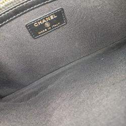 Chanel Black Leather Chevron Boy Clutch New Medium
