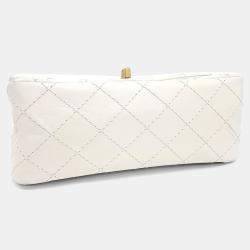 Chanel White Leather Vintage 2.55 New Mini 20
