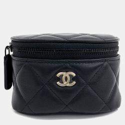 Pre Owned Chanel Black Leather Armband Pocket Mini Bag