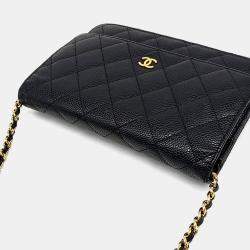 Chanel Black Leather Caviar WOC Mini Crossbody Bag