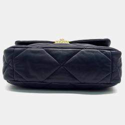 Chanel Navy Blue Leather 19 Small Flap Bag 