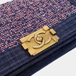Chanel Multicolor Denim Tweed and Leather medium Boy Bag 