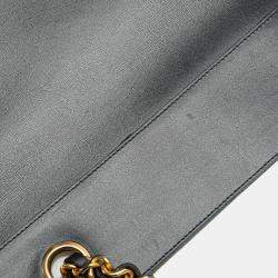 Chanel Navy Blue CC Lambskin Flat Chain Tote