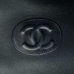 Chanel Navy Blue CC Lambskin Flat Chain Tote