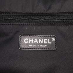 Chanel Black White Bicolor Tweed and Nylon Astronaut Essentials Flap