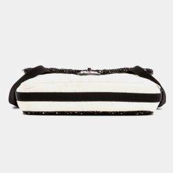 Chanel Black White Bicolor Tweed and Nylon Astronaut Essentials Flap