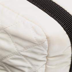 Chanel Black White Bicolor Tweed and Nylon Astronaut Essentials Flap