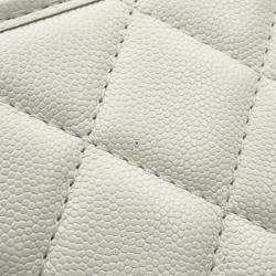Chanel White Caviar School Memory Mini Top Handle Flap