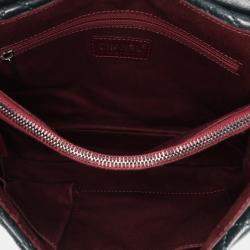 Pre Owned Chanel Green Quilted Aged Calfskin Logo Accordion Flap