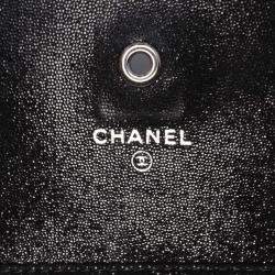 Chanel Black Iridescent Caviar Crystal CC Wallet On Chain