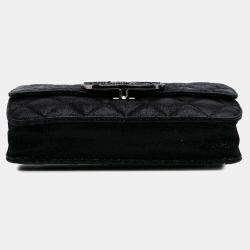 Chanel Black Iridescent Caviar Crystal CC Wallet On Chain