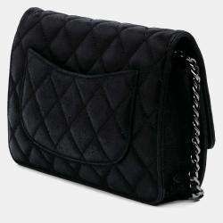 Chanel Black Iridescent Caviar Crystal CC Wallet On Chain