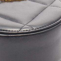Chanel Black Lambskin 19 Round Clutch with Chain