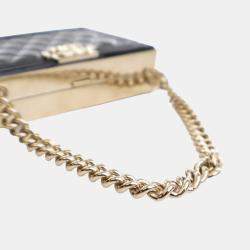 Chanel Black Patent Calfskin Boy Clutch with Chain