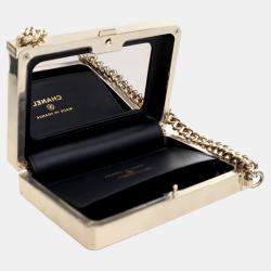 Chanel Black Patent Calfskin Boy Clutch with Chain